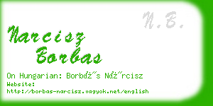 narcisz borbas business card